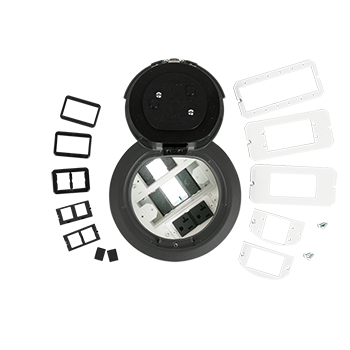 6ATC2PAVGY3H 3Hour Fire Classified 6 inch Recessed Prewired AV Surface Style PokeThru Assembly in Gray 6ATC2PAVGY3H - Wiremold - 6ATC2PAVGY3H 3Hour Fire Classified 6 inch Recessed Prewired AV Surface Style PokeThru Assembly in Gray