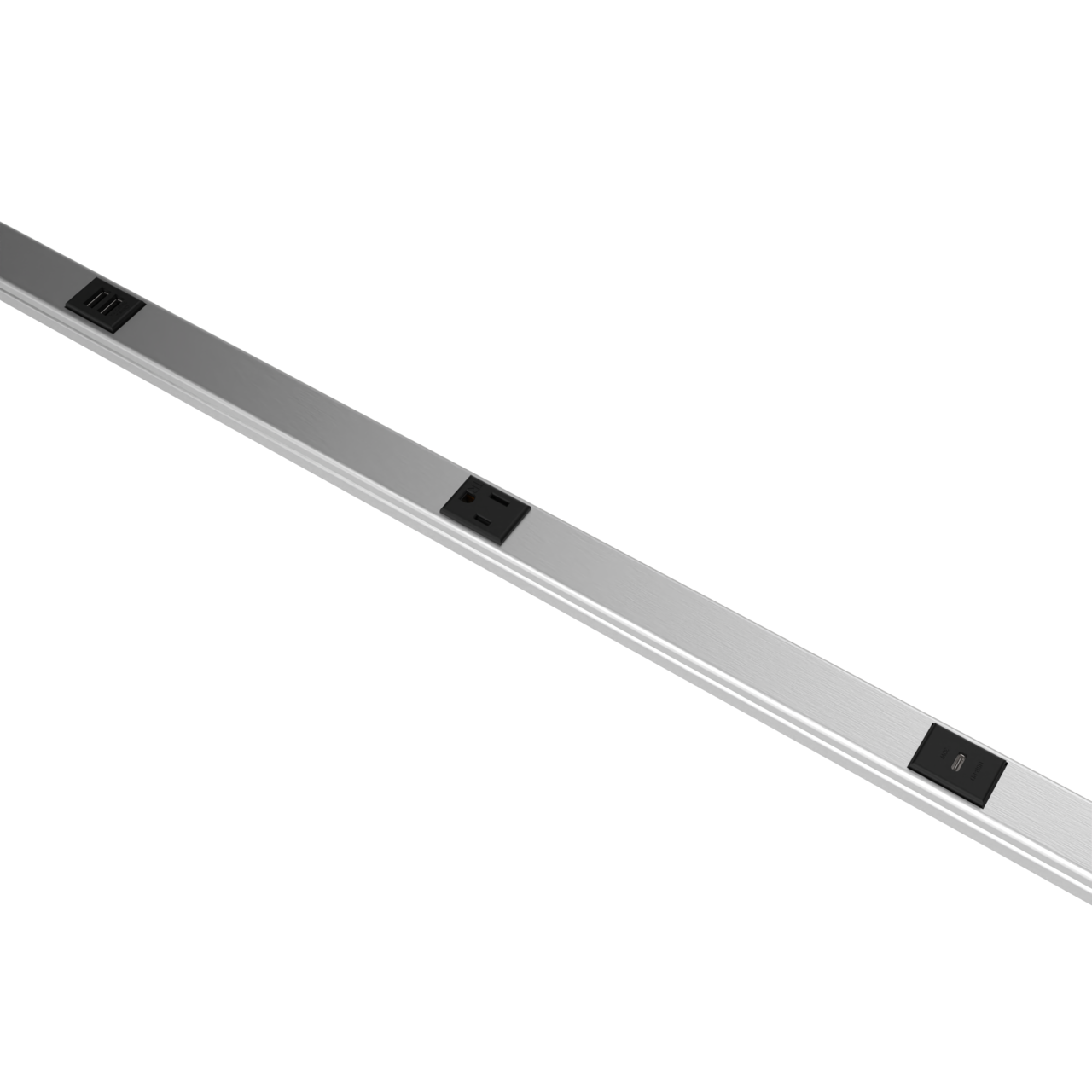 5 Plugmold Multioutlet System with USB-C and USB-A in Stainless Steel Plugmold-USB-C-Stainless-Steel - Wiremold - 5 Plugmold Multioutlet System with USB-C and USB-A in Stainless Steel