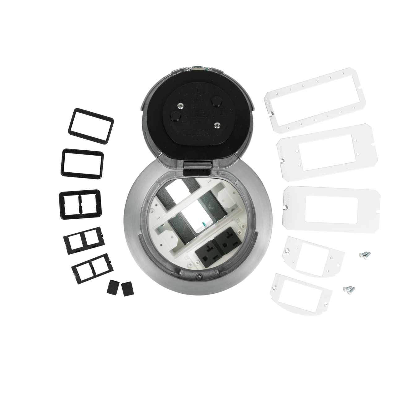 6ATC2PAVAA3H 3Hour Fire Classified 6 inch Recessed Prewired AV Surface Style PokeThru Assembly in Brushed Aluminum 6ATC2PAVAA3H - Wiremold - 6ATC2PAVAA3H 3Hour Fire Classified 6 inch Recessed Prewired AV Surface Style PokeThru Assembly in Brushed Aluminum