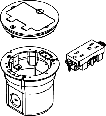 862TGFI - Wiremold - 862TGFI PVC Floor Box Assembly for Wood or Concrete Floors