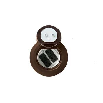 4ATP4RBZ - Wiremold - 4ATP4RBZ 4 inch Prewired Flush Syle 4 Receptacle in Bronze