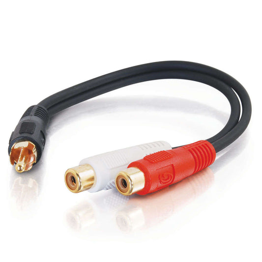 CG03177 - C2G - 6 Inch Value Series One RCA Mono Male to Two RCA Stereo Female Y Cable