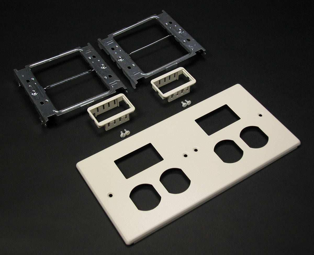 V4047-2BBMM - Wiremold - V40472BBMM 4047 Four Gang Cover Two Duplex and Two Mini Adapters in Ivory