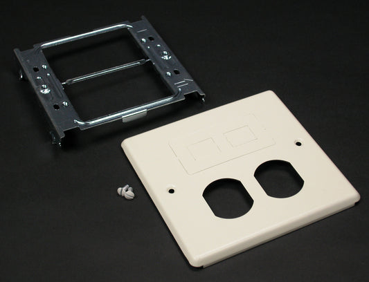 V4047BF - Wiremold - V4047BF 4047 Two Gang Cover Duplex and Modular Furniture Fitting in Ivory
