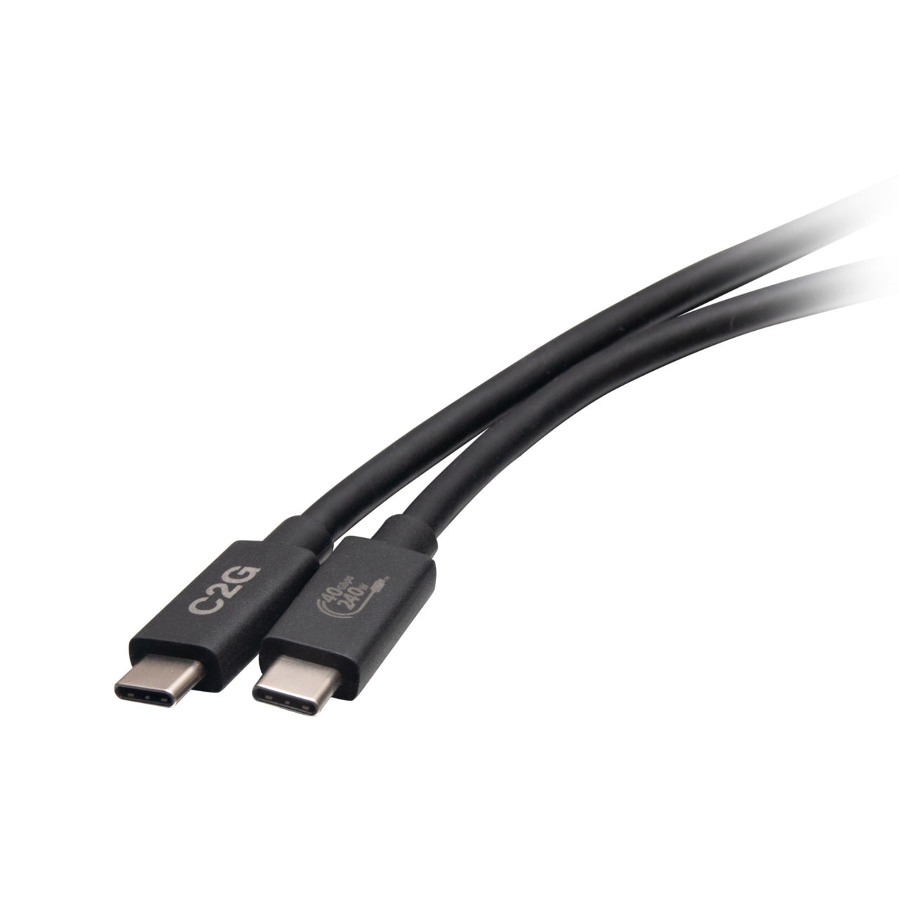 C2G54552 - C2G - 33ft (1m) USB 40 USB-C to C 48V 5A 240W Charging Cable Black