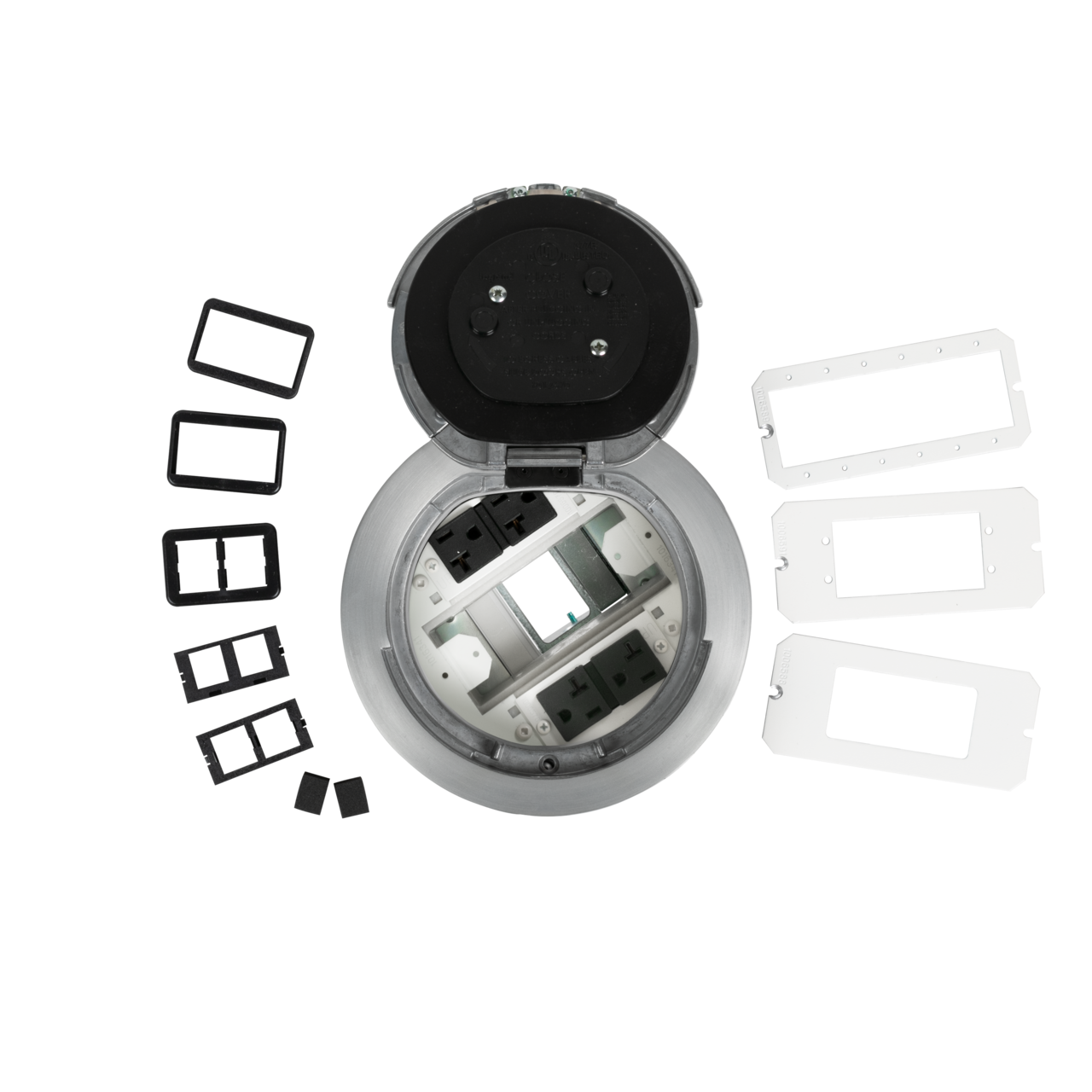 6ATC2PAA3H - Wiremold - 6ATC2PAA3H 3Hour Fire Classified 6 inch Recessed Prewired Surface Style PokeThru Assembly in Brushed Aluminum