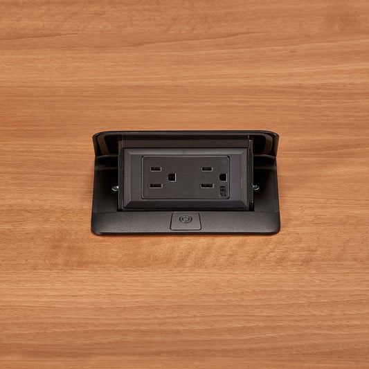 DQFF20BK - Wiremold - DQFF20BK Field Wired deQuorum SingleFlip Up Unit in Black