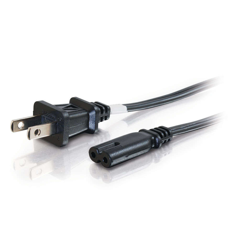 CG27398 - C2G - 6ft 18 AWG 2Slot NonPolarized Power Cord NEMA 115P to IEC320C7
