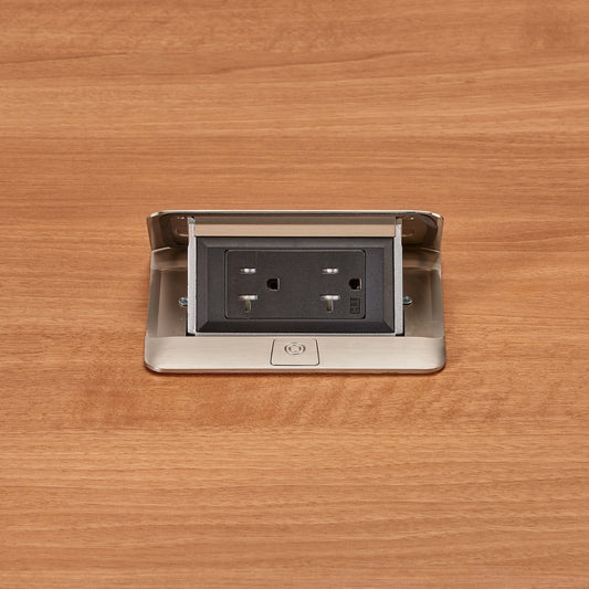 DQFF20ST - Wiremold - DQFF20ST Field Wired deQuorum SingleFlip Up Unit in Stainless Steel