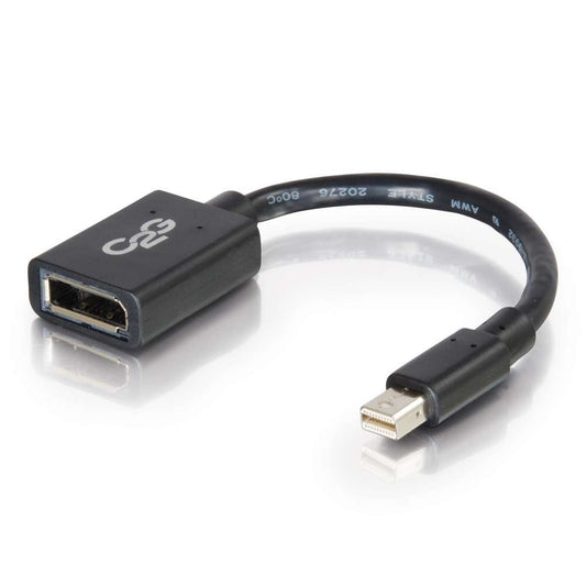 CG54303 - C2G - 6 Inch Mini DisplayPort Male to DisplayPort Female Adapter Converter 4K 30Hz Black