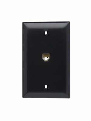TPTE1BK - On-Q - 1Gang Preconfigured Wall Plate with One RJ11 Telephone Jack in Black