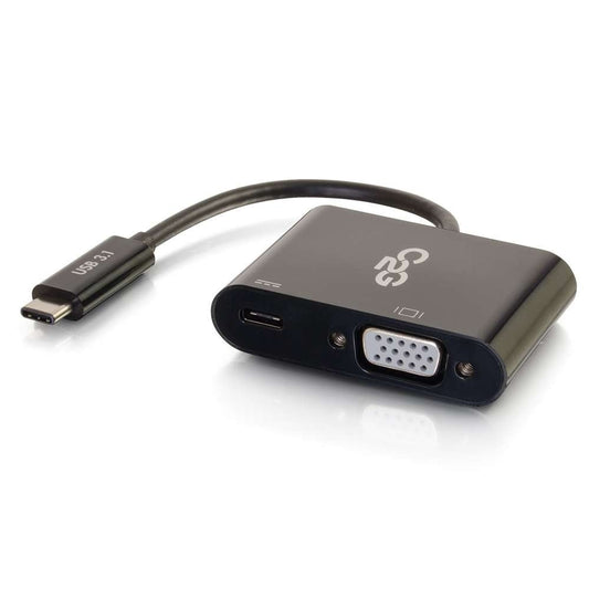 CG29533 - C2G - USB-C to VGA Video Multiport Adapter with Power Delivery up to 60W Black
