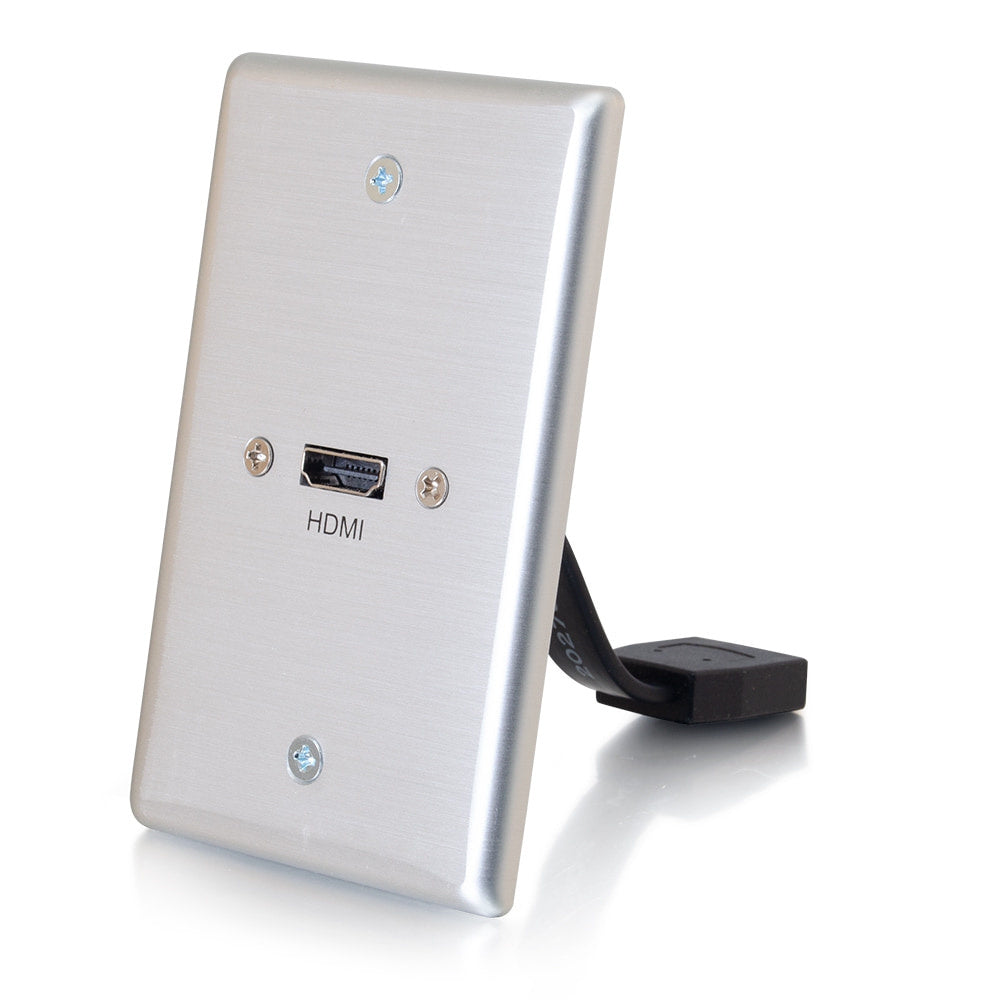 CG39870 - C2G - HDMI Pass Through Single Gang Wall Plate Brushed Aluminum