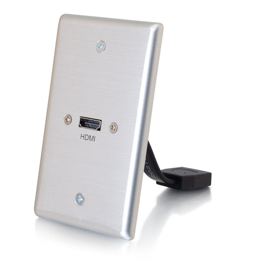 CG39870 - C2G - HDMI Pass Through Single Gang Wall Plate Brushed Aluminum