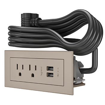 RDZNI10 - Wiremold - RDZNI10 Furniture Power Basic Power Unit With 10 ft Cord in Nickel