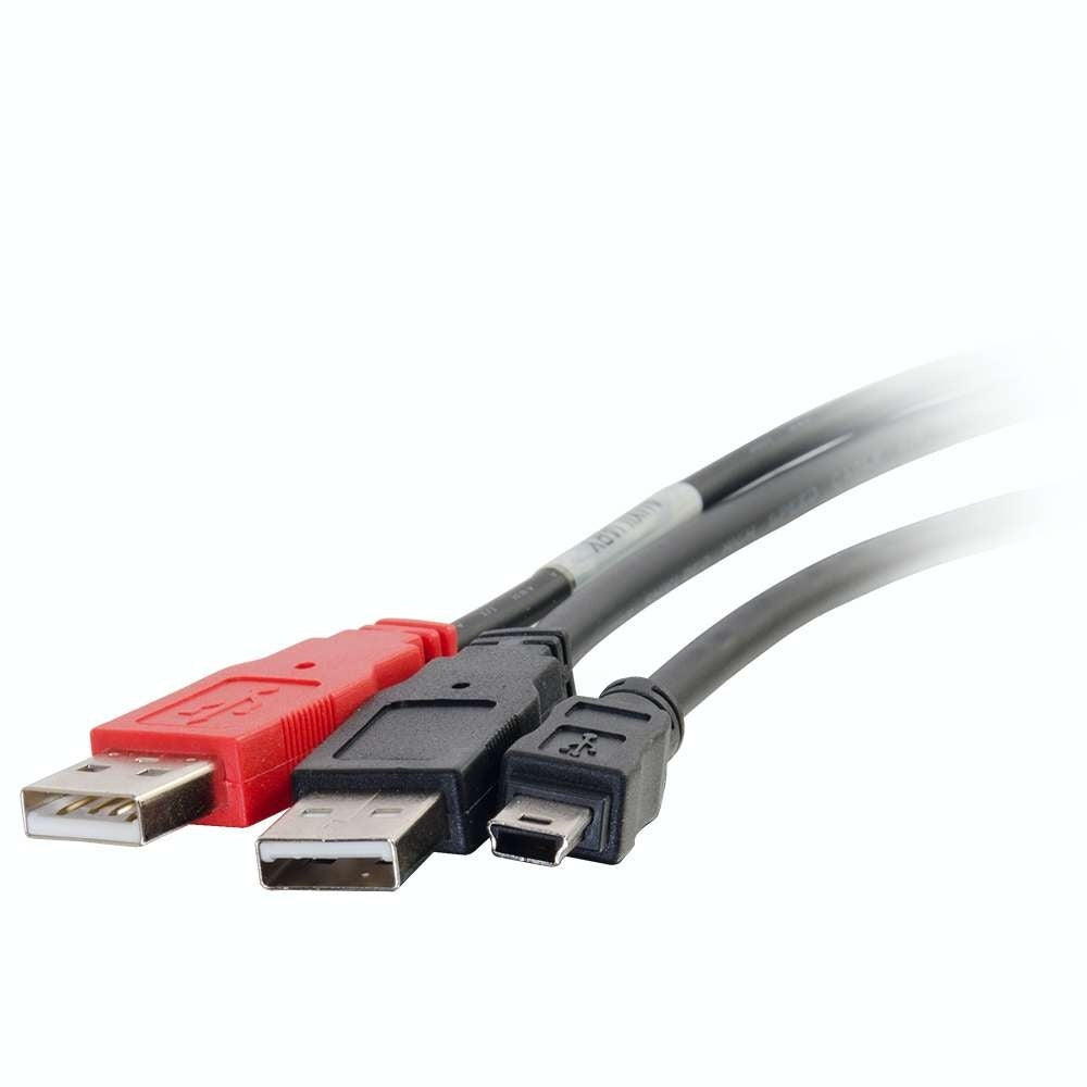 CG28107 - C2G - 6ft USB 2.0 Two A Male to One Mini-B Male Y Cable