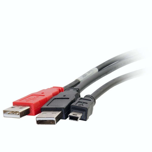 CG28107 - C2G - 6ft USB 2.0 Two A Male to One Mini-B Male Y Cable