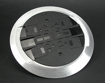 RC4CTCAA - Wiremold - RC4CTCAA RC4 Multi Service PokeThru Finish Flange and Slide Holder Assembly in Aluminum