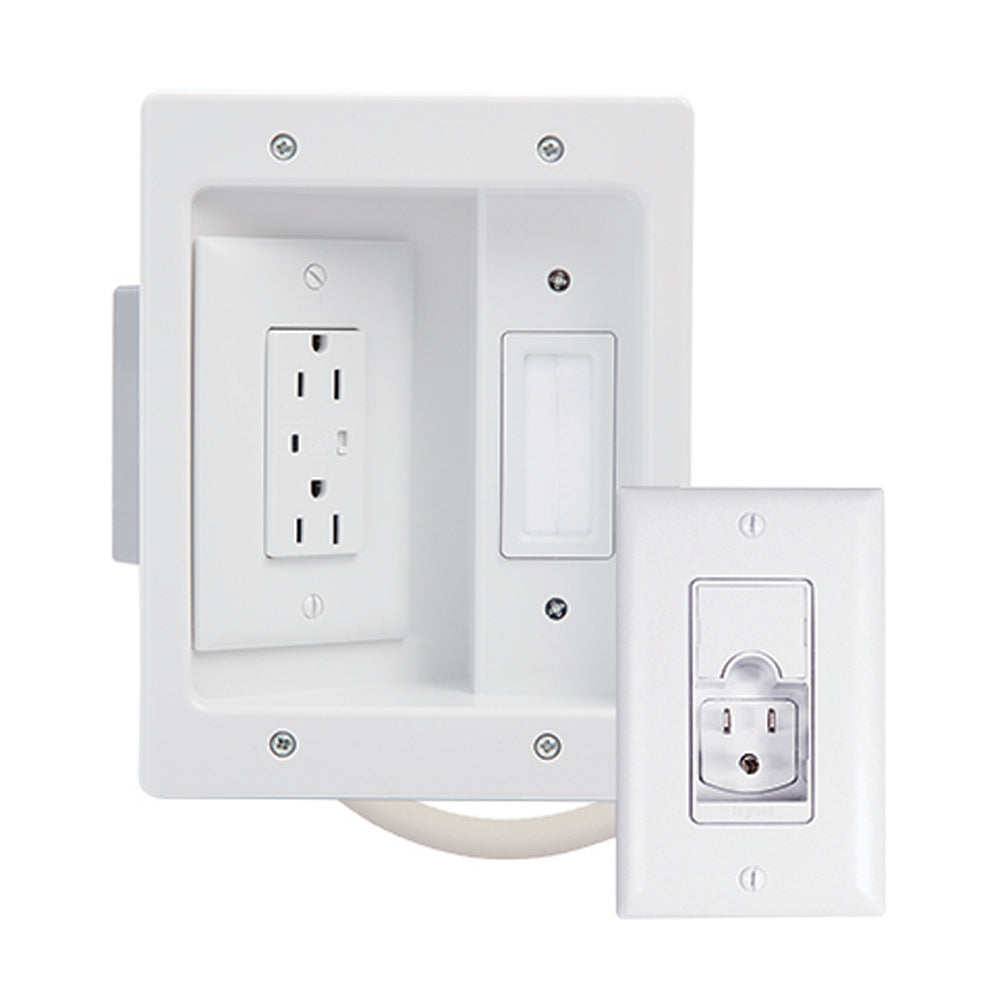 CPS306WV1 - On-Q - In Wall TV Power Kit with Surge Protective Outlet in White