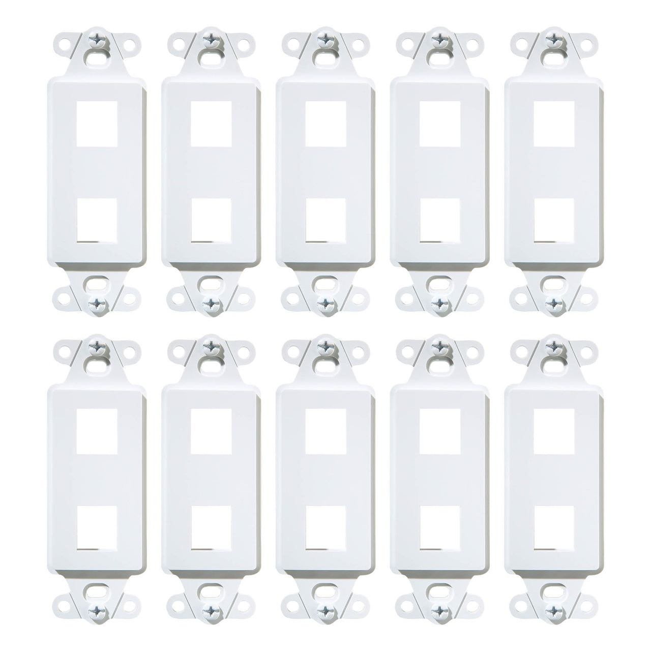 WP3412WH10 - On-Q - 2 Port Decorator Outlet Strap in White 10 Pack
