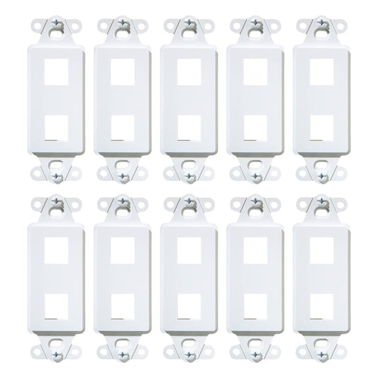WP3412WH10 - On-Q - 2 Port Decorator Outlet Strap in White 10 Pack