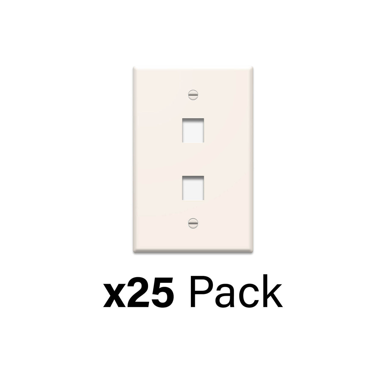 WP3402LA25 - On-Q - 1Gang 2 Port Keystone Wall Plate in Light Almond 2 5 Pack