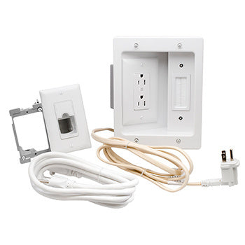 CPT306WV1 - On-Q - InWall TV Power and Cable Management Kit in White