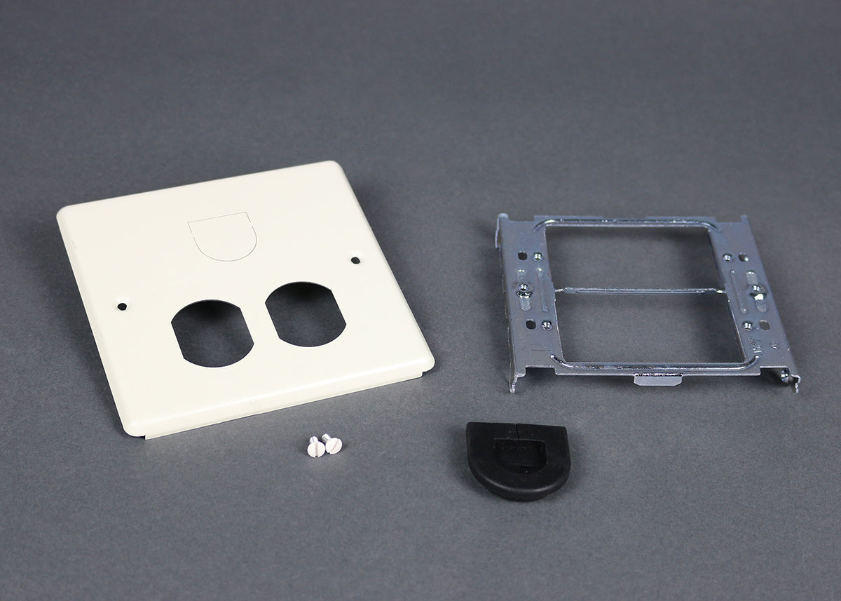 V4047BH - Wiremold - V4047BH 4047 Two Gang Cover With Duplex Receptacle and Mouse Hole Opening in Ivory