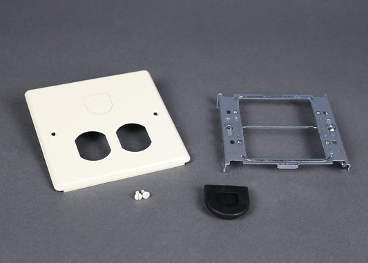 V4047BH - Wiremold - V4047BH 4047 Two Gang Cover With Duplex Receptacle and Mouse Hole Opening in Ivory