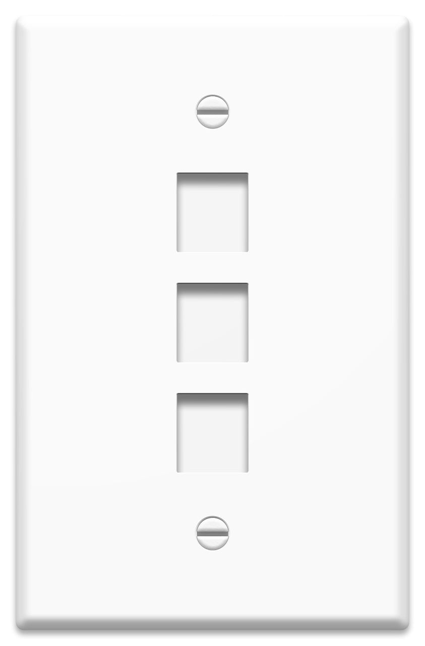 WP3303WH - On-Q - 1Gang 3 Port Oversized Wall Plate in White