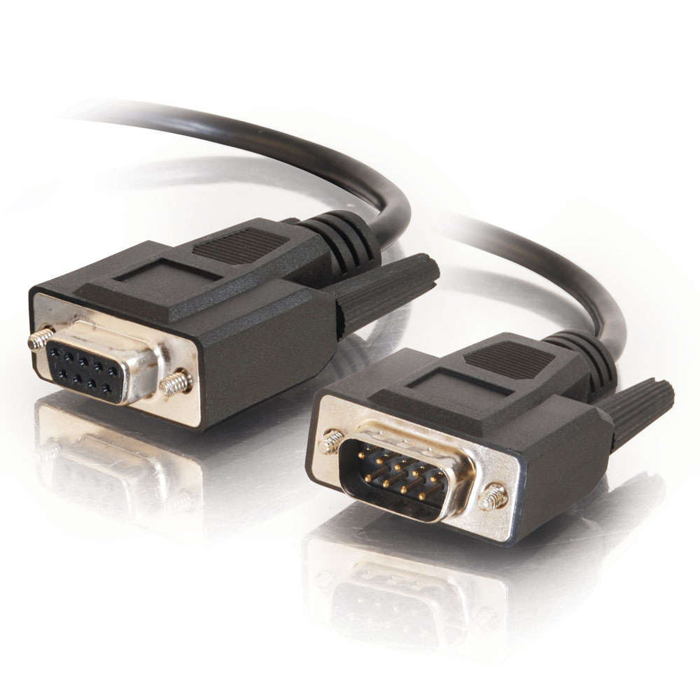CG25211 - C2G - 1ft DB9 M/F Serial RS232 Extension Cable Black