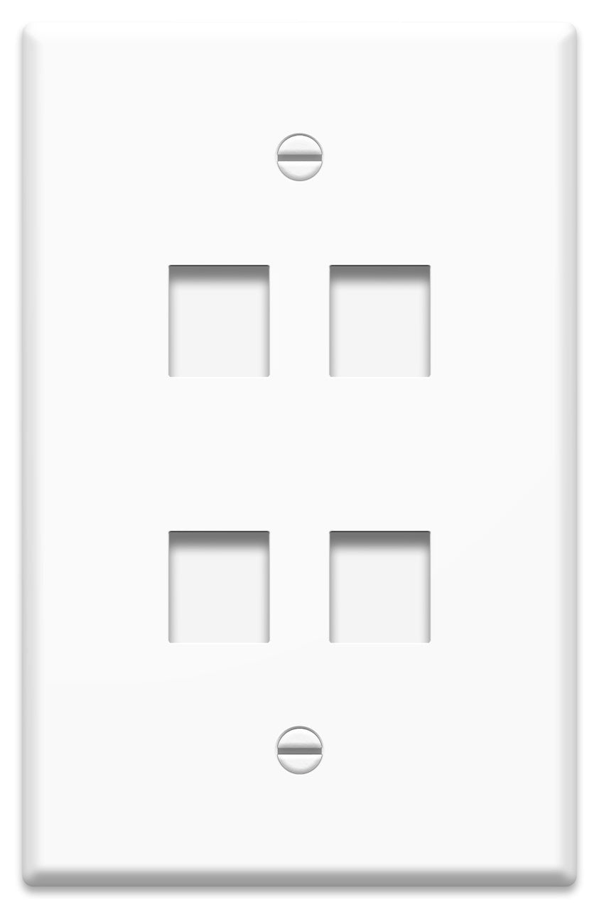 WP3304WH - On-Q - 1Gang 4 Port Oversized Wall Plate in White