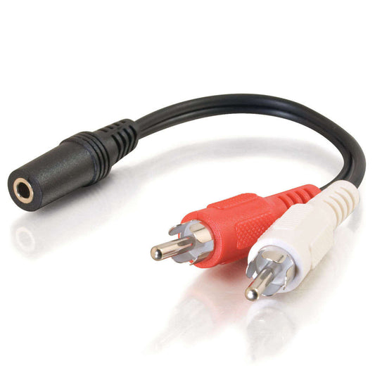 CG40424 - C2G - 6 Inch Value Series One 3.5mm Stereo Female To Two RCA Stereo Male Y Cable