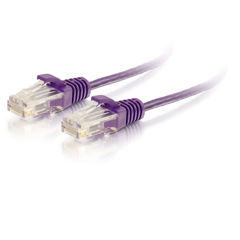 C2G02230 - C2G - 15ft (45.7m) Cat6 Snagless Unshielded UTP Slim Ethernet Network Patch Cable Purple