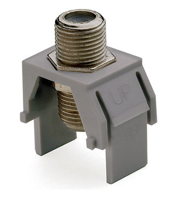WP3479GY - On-Q - NonRecessed Nickel FConnector Keystone Insert in Gray