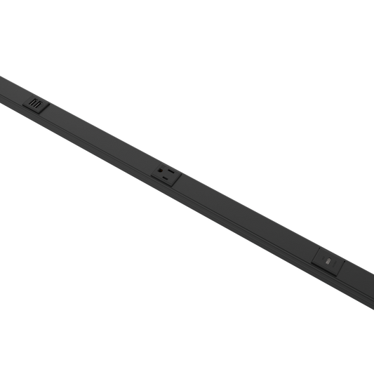 Plugmold-USB-C-Black-Painted - Wiremold - 5 Plugmold Multioutlet System with USB-C and USB-A in Black Painted