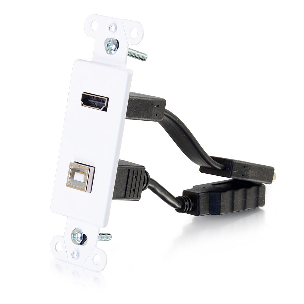CG39702 - C2G - HDMI and USB Pass Through Wall Plate White