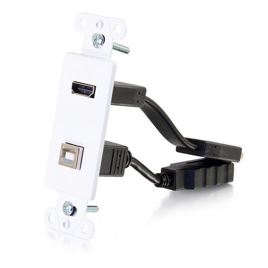 CG39702 - C2G - HDMI and USB Pass Through Wall Plate White