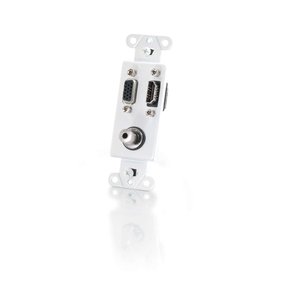CG41031 - C2G - HDMI VGA and 3.5mm Audio Pass Through Wall Plate White