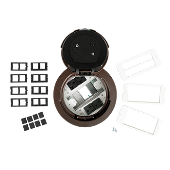 6AT2PBZ - Wiremold - 6AT2PBZ Evolution Recessed Prewired Assembly with Flush Style Cover in Bronze