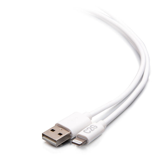 C2G29907 - C2G - 10ft (3m) USB-A Male to Lightning Male Sync and Charging Cable White