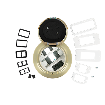6AT2PAVSB3H - Wiremold - 6AT2PAVSB3H 3Hour Fire Classified 6 inch Recessed Prewired AV Flush Style PokeThru Assembly in Satin Brass