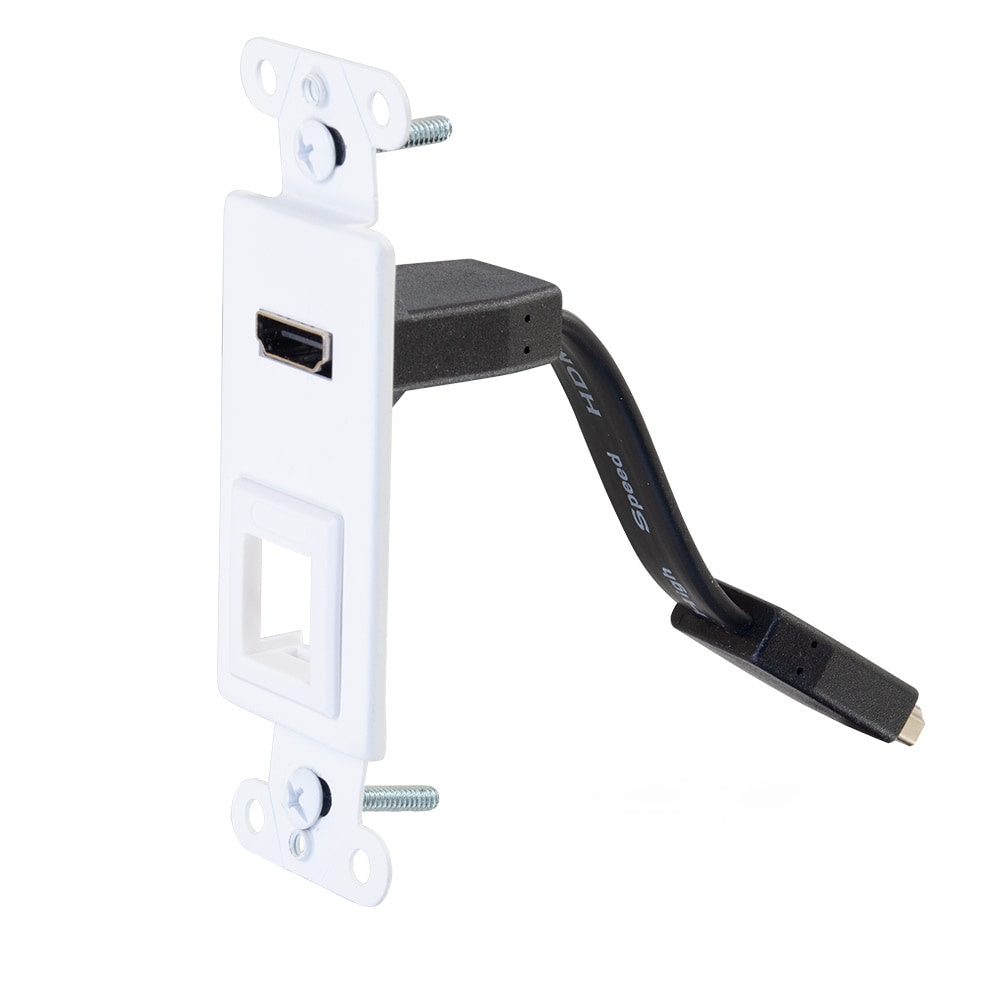 CG39711 - C2G - HDMI Pass Through Decorative Wall Plate with One Keystone White
