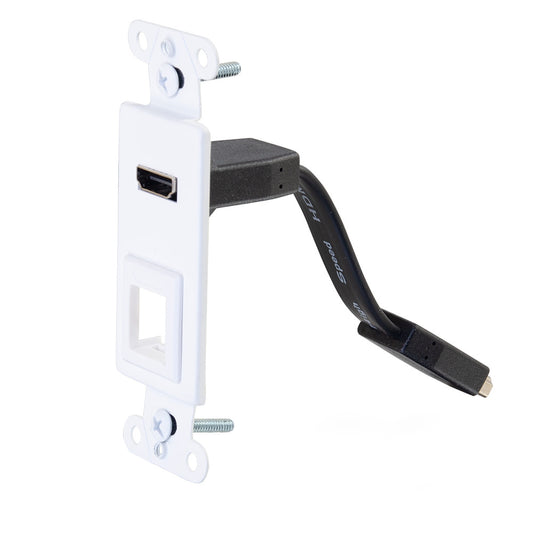 CG39711 - C2G - HDMI Pass Through Decorative Wall Plate with One Keystone White