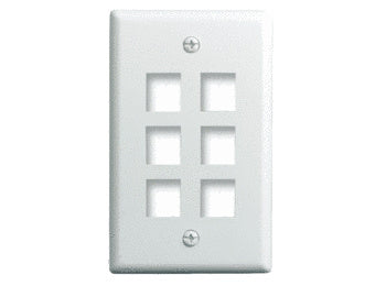 WP3406WH - On-Q - 1Gang 6 Port Wall Plate in White