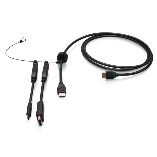 C2G4200587 - C2G - 6ft (1.8m) 4K HDMI Premium Cable and Universal Dongle Adapter Ring with Color Coded DisplayPort and USB-C without Pull Tab