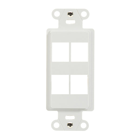 WP3414WH - On-Q - 4 Port Decorator Outlet Strap in White