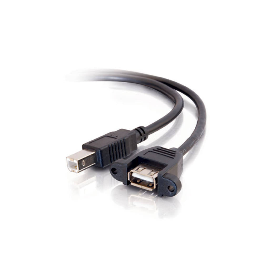 CG28068 - C2G - 2ft Panel Mount USB 2.0 A Female to B Male Cable