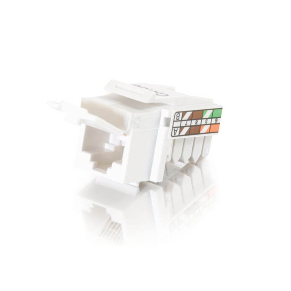 CG35201 - C2G - 90 Cat5E RJ45 UTP Keystone Jack White