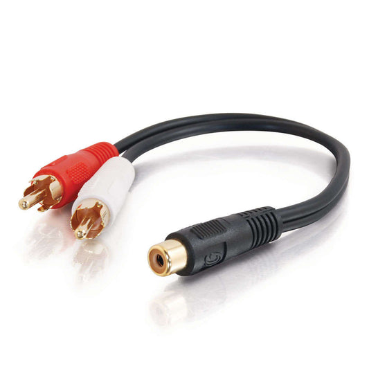 CG03181 - C2G - 6 Inch Value Series One RCA Female to Two RCA Male Y Cable